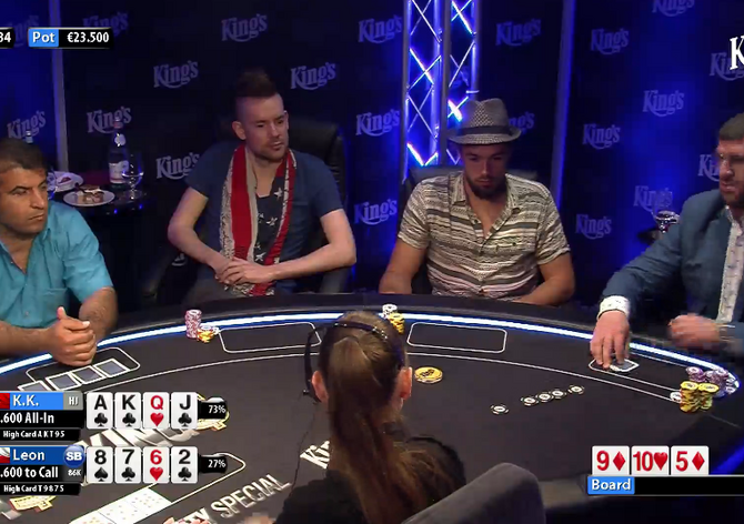 Cash game stream: Leon ztratil více než €45K pot! V omaze nestačil na A-high!