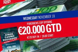 Středeční PokerNews Cup Opening garantuje při buy-inu €120 báječných €20.000!