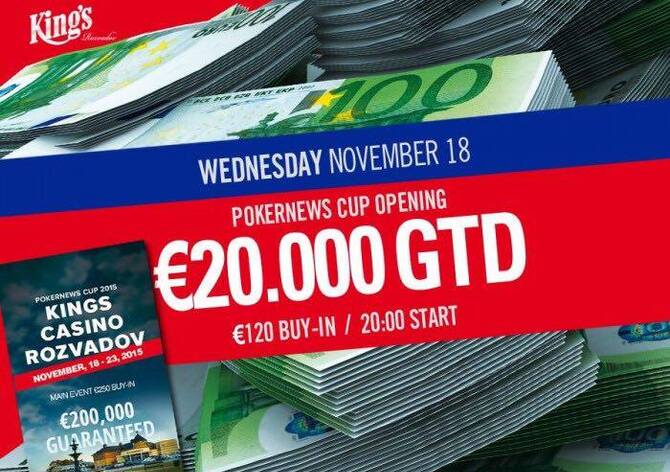 Středeční PokerNews Cup Opening garantuje při buy-inu €120 báječných €20.000!