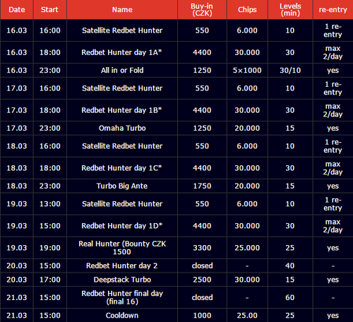 redbet_hunter_schedule