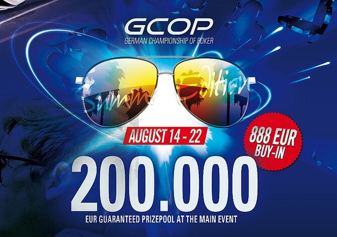 Letní edice GCOP přináší garanci €200.000 za €888 a spoustu lukrativních Side Eventů! 
