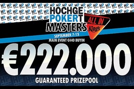 King&#039;s uvádí: Hochgepokert Masters! Festival garantuje přes €270.000!