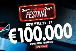 German Poker Days jsou zpět – Main-Event garantuje €100.000 za €155+20!