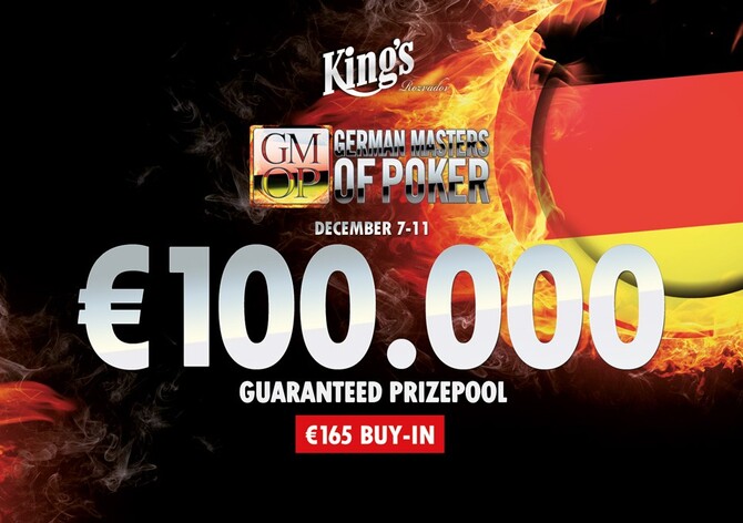 King&#039;s: German Masters of Poker garantuje €100.000 za buyin €165! 