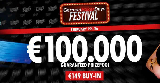 German Poker Days jsou zpět – Main-Event garantuje €100.000 za €149!