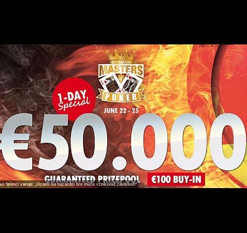 Klasický jednodeňák! German Masters jen za €100 nese garanci €50K!