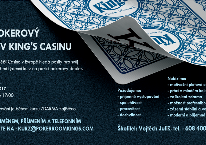 Rozvadovské King&#039;s Casino hledá nové posily na pozici dealer