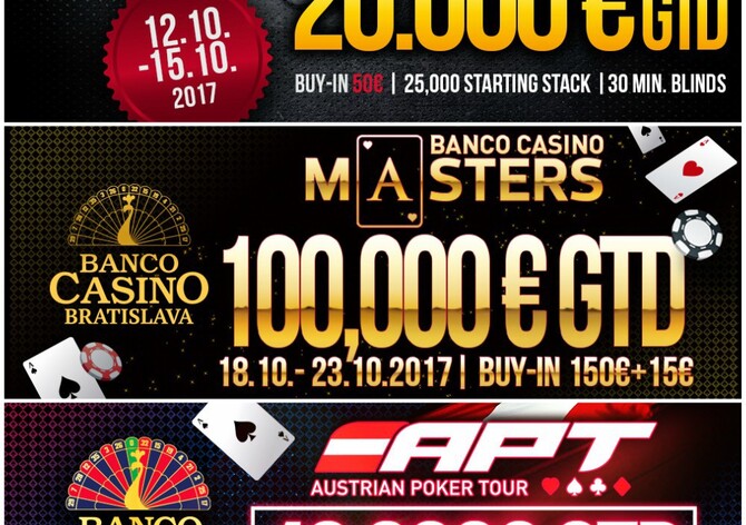 Říjen přinese do Banco Casino Bratislava parádní turnaje!