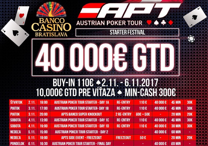 V Bratislavě dnes startuje Austrian Poker Tour s garancí €40.000!