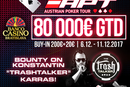 Ve středu odstartuje poslední velký turnaj na Slovensku roku 2017 – Austrian Poker Tour €80K GTD