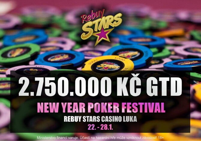 Rebuy Stars New Year Festival celkem garantuje 2.750.000 korun!