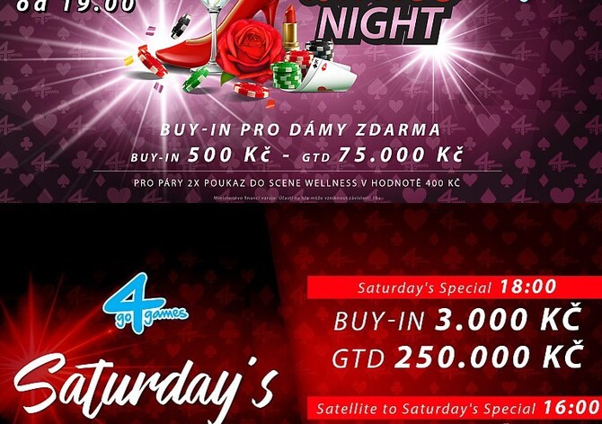 O víkendu v Hodolanech Ladies Night 75K GTD čtvrtmilionový sobotní speciál