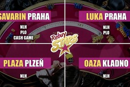 180 Kč/hod - volné směny dealerů v Rebuy Stars v Praze, Plzni a Kladně 