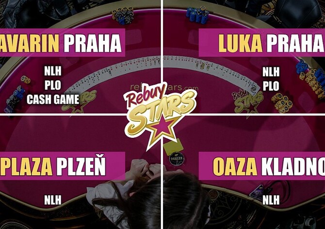 180 Kč/hod - volné směny dealerů v Rebuy Stars v Praze, Plzni a Kladně