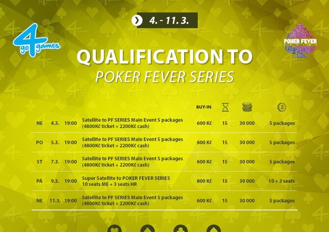 Kvalifikace do Poker Fever Series Main Event a High Rolleru