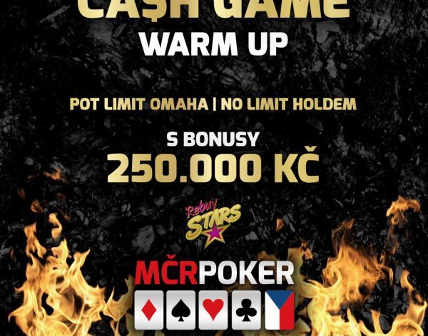 Cash Game Warm Up MČR Poker v Rebuy Stars s bonusy 250.000 Kč začíná už dnes