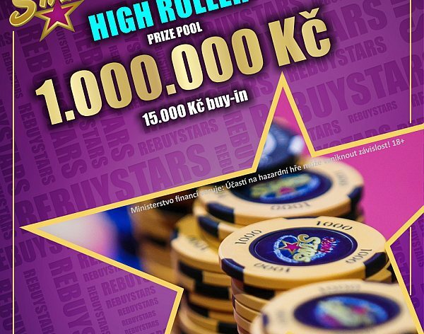 High Roller o 1.000.000 korun odstartuje festival Rebuy Stars Millions už dnes