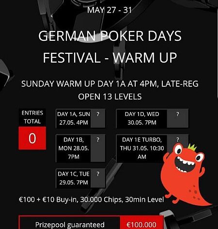GPD WarmUp v King's: Všednodeňák se €100K GTD! Vybere se?