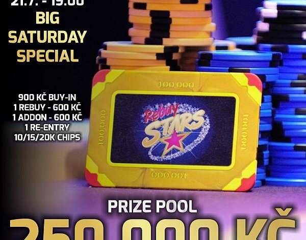Big Saturday Special láká do plzeňské pobočky Rebuy Stars na 250.000 korun! 