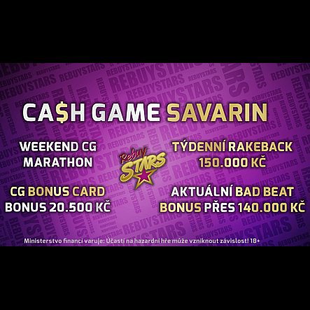 Víkendové CG Maratony v Rebuy Stars o 100K doplní týdenní rakeback 150K a nová bonus karta!