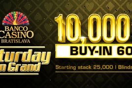 Banco Casino Bratislava: Sobotní jednodenní turnaj garantuje €10.000 za pouhých €60!
