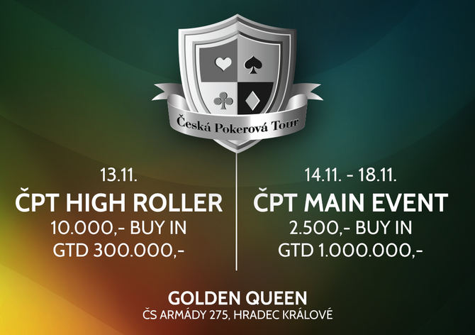 Nové Casino Golden Queen se stane hostitelem poslední letošní ČPT!