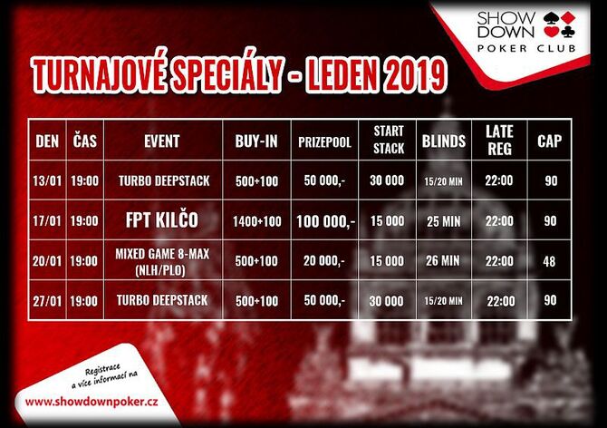 Showdown a turnajové speciály v lednu !