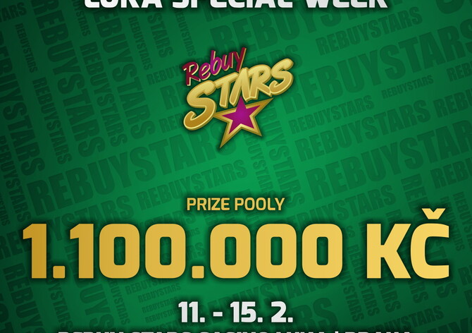 Přes 1.000.000 korun rozdělí od pondělí do pátku v Rebuy Stars na Lukách! 