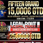 Jednodenní Fifteen Grand €15K GTD už tento pátek v Banco Casino Bratislava