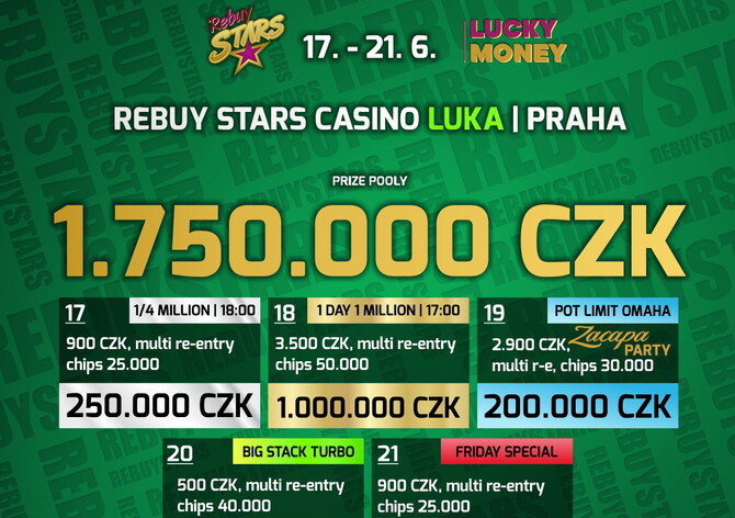 Celkem 1.750.000 Kč v pěti dnech? Nabité turnaje od pondělí na Lukách!