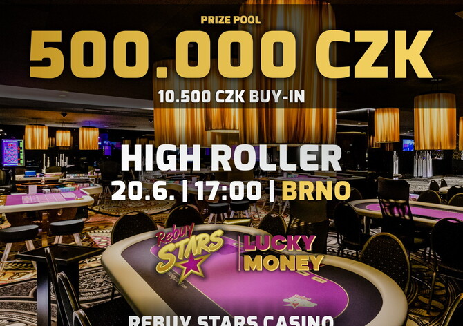 Brněnský High Roller o 500.000 Kč již dnes v Rebuy Stars Casinu International!