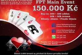 FPT Main Event. V Brandýse a Mělníku se v pátek a sobotu hraje o 150.000 Kč
