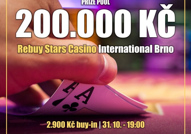 Turnaj jako Brno: O lákavých 200.000 Kč ve čtvrtek v brněnském Rebuy Stars!