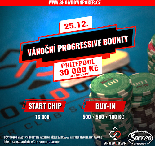 Na Štědrý den bez turnaje, ale hned druhý den to v Showdownu ožije na vánočním Progressive Bountíčku