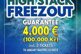 Dolní Dvořiště: Páteční High Stack Freezeout o 100.000 Kč!