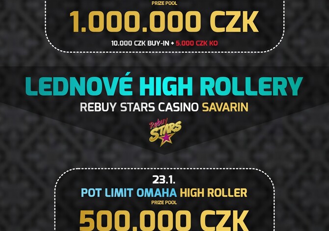 High Rollery NLH Progressive KO a také PLO o 1.500.000 Kč ovládnou Savarin! 