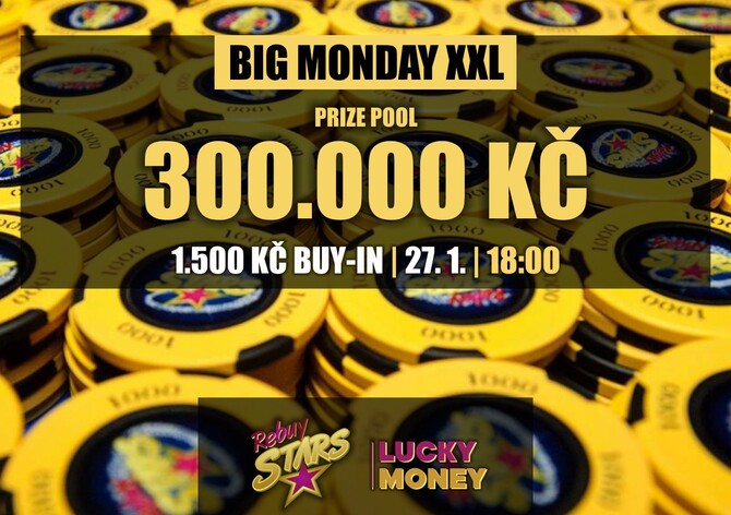 Nezmeškejte dnešní Big Monday XXL o 300.000 Kč v plzeňské pobočce Rebuy Stars!