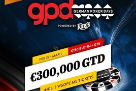 Německé pokerové dny přináší do King&#039;s Main Event s garancí €300K!
