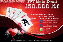 FPT Main Event: V Brandýse a Mělníku se v pátek a sobotu hraje o 150.000 Kč
